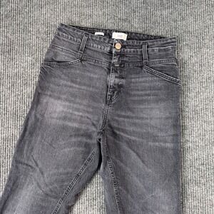 CLOSED Womens 27 Slim Jeans Black Wash Denim Made in Italy Minimalist Streetwear